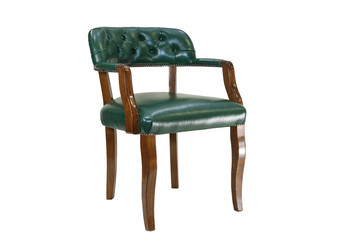 green carved beautiful armchair