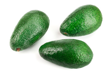 whole avocado isolated on white background close-up