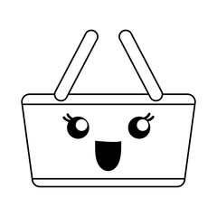 kawaii shopping basket icon