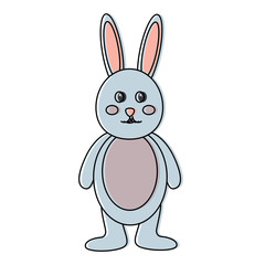 Obraz premium cute standing little bunny adorable cartoon vector illustration
