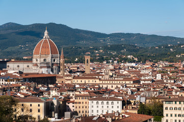Fototapeta na wymiar Beautiful panoramic view of the Cathedral of Santa Maria del Fiore in Florence