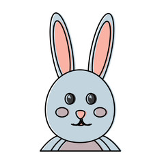 cute bunny portrait cartoon funny animal vector illustration
