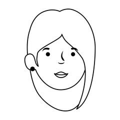 beautiful and young woman head character vector illustration design