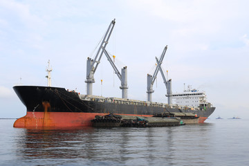 cargo ship in the sea.