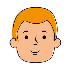 young man head avatar character vector illustration design