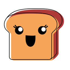 kawaii loaf slice icon