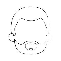 young man head avatar character vector illustration design