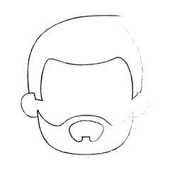 young man head avatar character vector illustration design