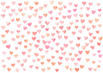 水彩風ハート背景赤