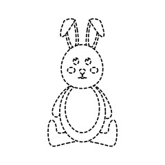 cute funny rabbit sitting animal vector illustration sticker design