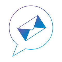 speech bubble with envelope mail vector illustration design