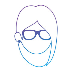 beautiful and young woman head character vector illustration design