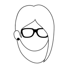 beautiful and young woman head character vector illustration design