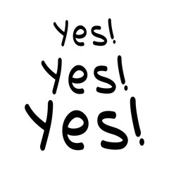 Lettering yes sign