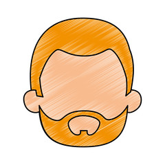 young man head avatar character vector illustration design