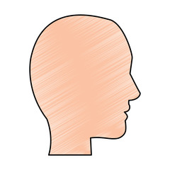 human head profile character man vector illustration drawing color design