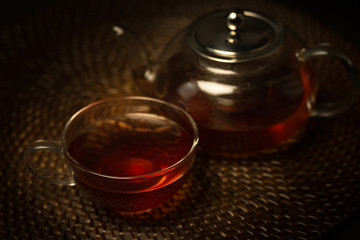 Tea On Black Background