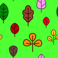 Seamless background with vector leaves for your design
