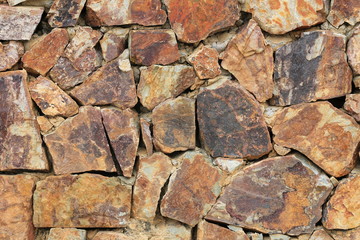Brown stone surface of wall background.