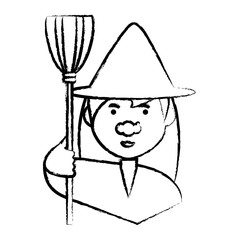 cartoon witch icon