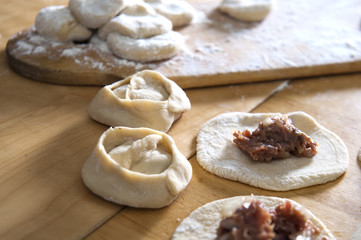 Manti/ Traditional meat dish of the peoples of Central Asia