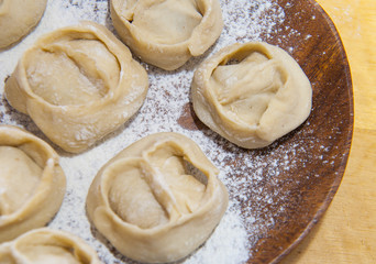 Manti/ Traditional meat dish of the peoples of Central Asia