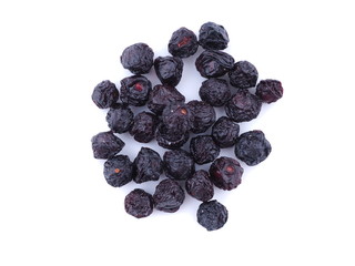 dry cherry berries on white background