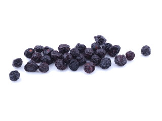 dry cherry berries on white background