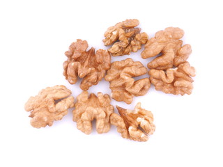 walnuts on white background