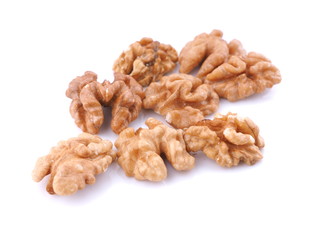 walnuts on white background