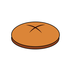 bread round loaf served as a meal accompaniment vector illustration