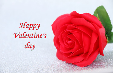 Happy Valentine's day background and Red rose.Concept Valentine's day