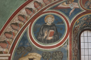 Fresco "Heiliger Benedikt", Subiaco, Latium, Italien