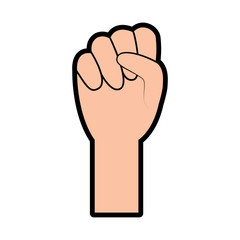 human hand fist held gesture icon vector illustration