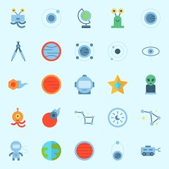 Icons set about Universe with astronaut, orbit, moon rover, comet, alien and constellation © Orxan