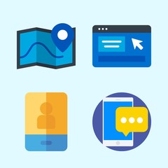 Icons set about Seo with map, smartphone and online shop