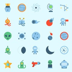 Icons set about Universe with uran, constellation, earth glope, venus, alien and moon © Orxan