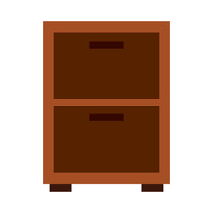wooden bedside table drawers furniture vector illustration