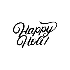 Happy Holi hand written lettering. 