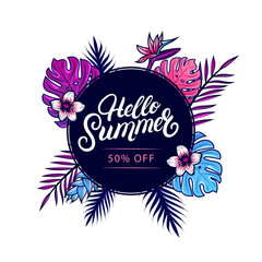 Hello Summer Sale colorful banner
