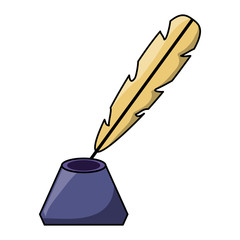 feather and ink bottle icon