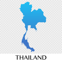 Thailand map in Asia continent illustration design