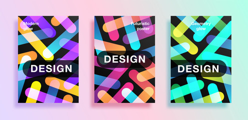 Posters or Covers with crossed lines, abstract background with space for text. Design for banner, brochure, flyer, postcard, cover, card.
