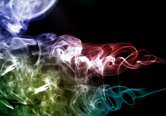 white,blue, black and rainbow colorful smoke pattern, texture, background