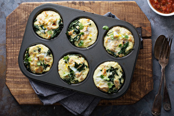 High protein egg muffins with kale