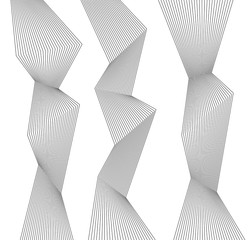 Design element Piligonal many parallel lines wavy form05