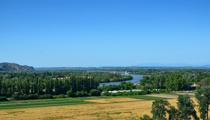 June 23, 2016 6:00 pm Avignon, Provence, France. View from the Avignon hill towards the Rhone