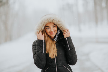 Pretty young woman on a winter day