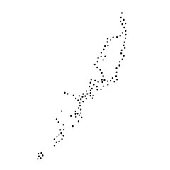 Abstract schematic map of Palau from the black dots along the perimeter of vector illustration