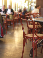 bended wood chair detail of a viennese cafe